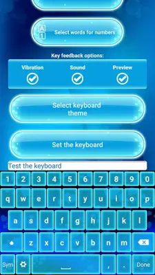 Neon Blue Emoji Keyboard android App screenshot 2