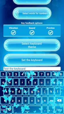 Neon Blue Emoji Keyboard android App screenshot 3