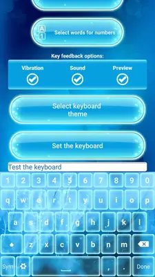 Neon Blue Emoji Keyboard android App screenshot 4