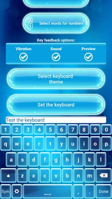 Neon Blue Emoji Keyboard android App screenshot 6